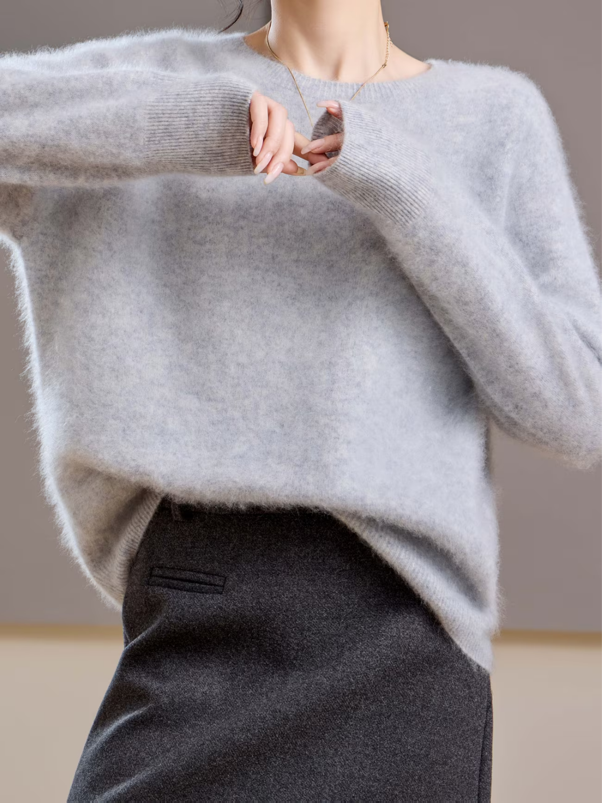 Hélène | Brushed Sweater with Round Neck