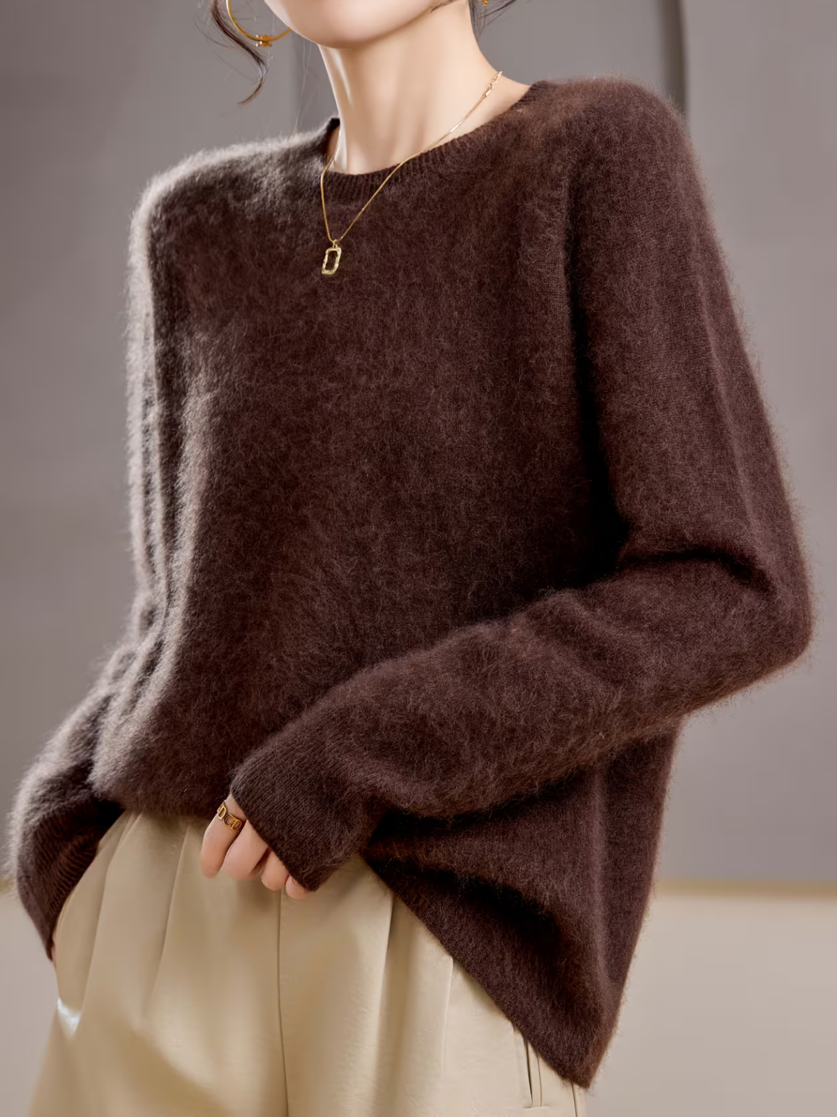 Hélène | Brushed Sweater with Round Neck