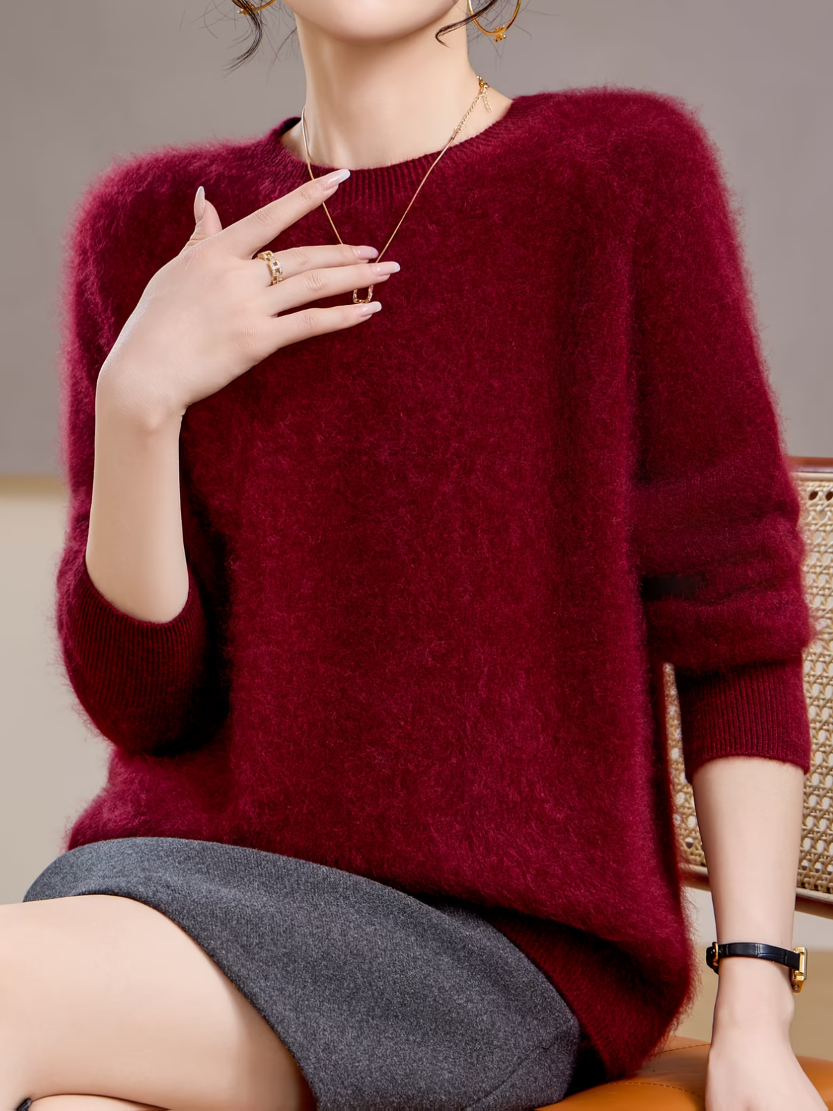 Hélène | Brushed Sweater with Round Neck