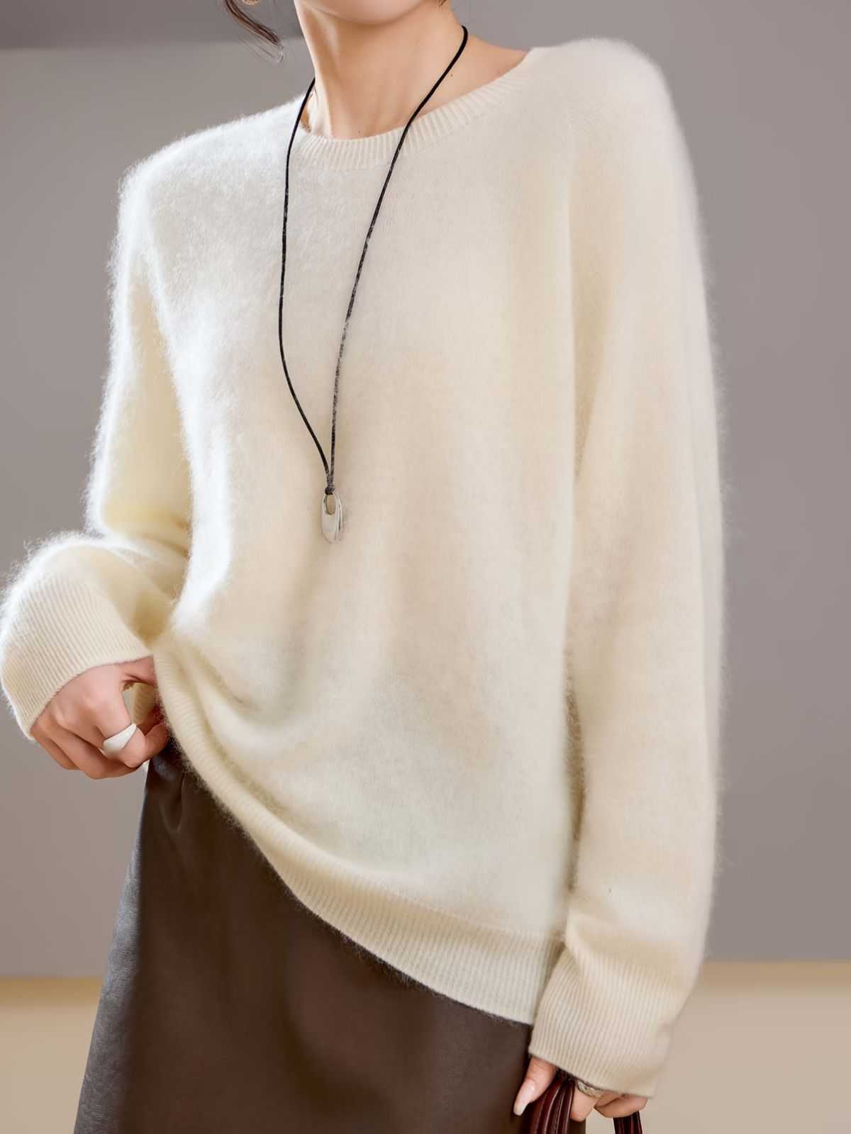 Hélène | Brushed Sweater with Round Neck