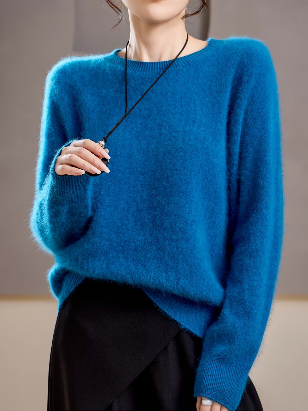 Hélène | Brushed Sweater with Round Neck