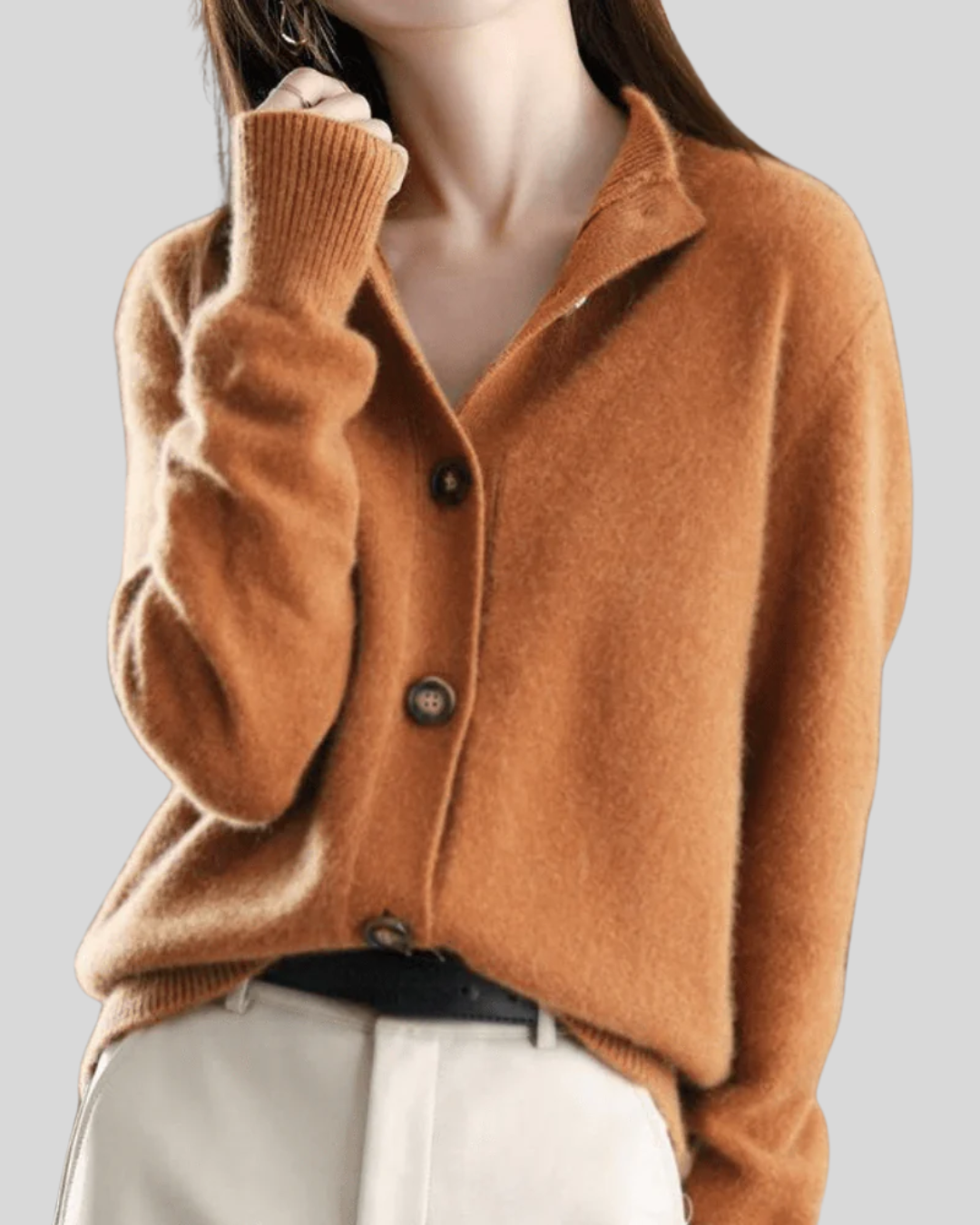 Camille | Buttoned Cardigan with Round Neck