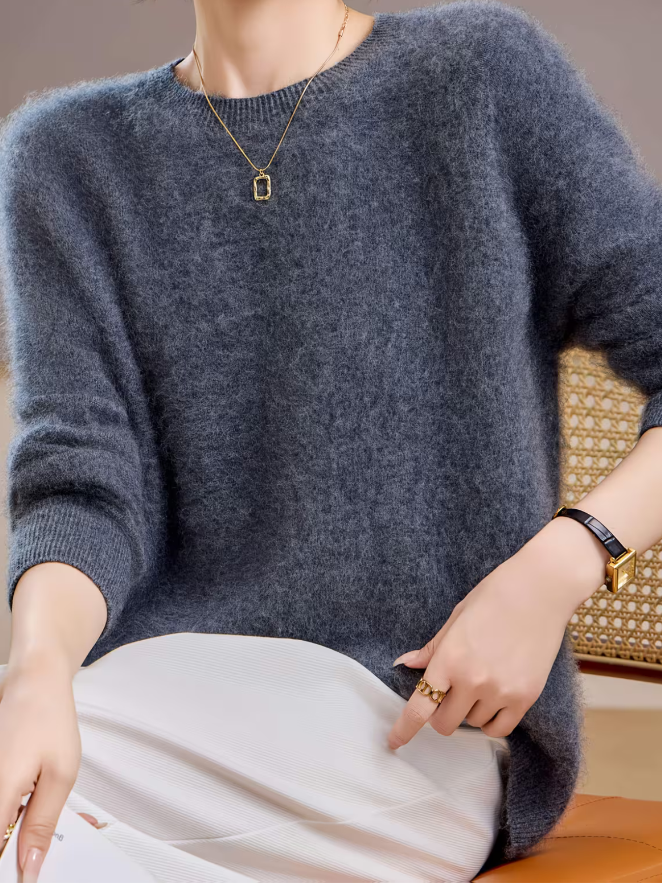 Hélène | Brushed Sweater with Round Neck