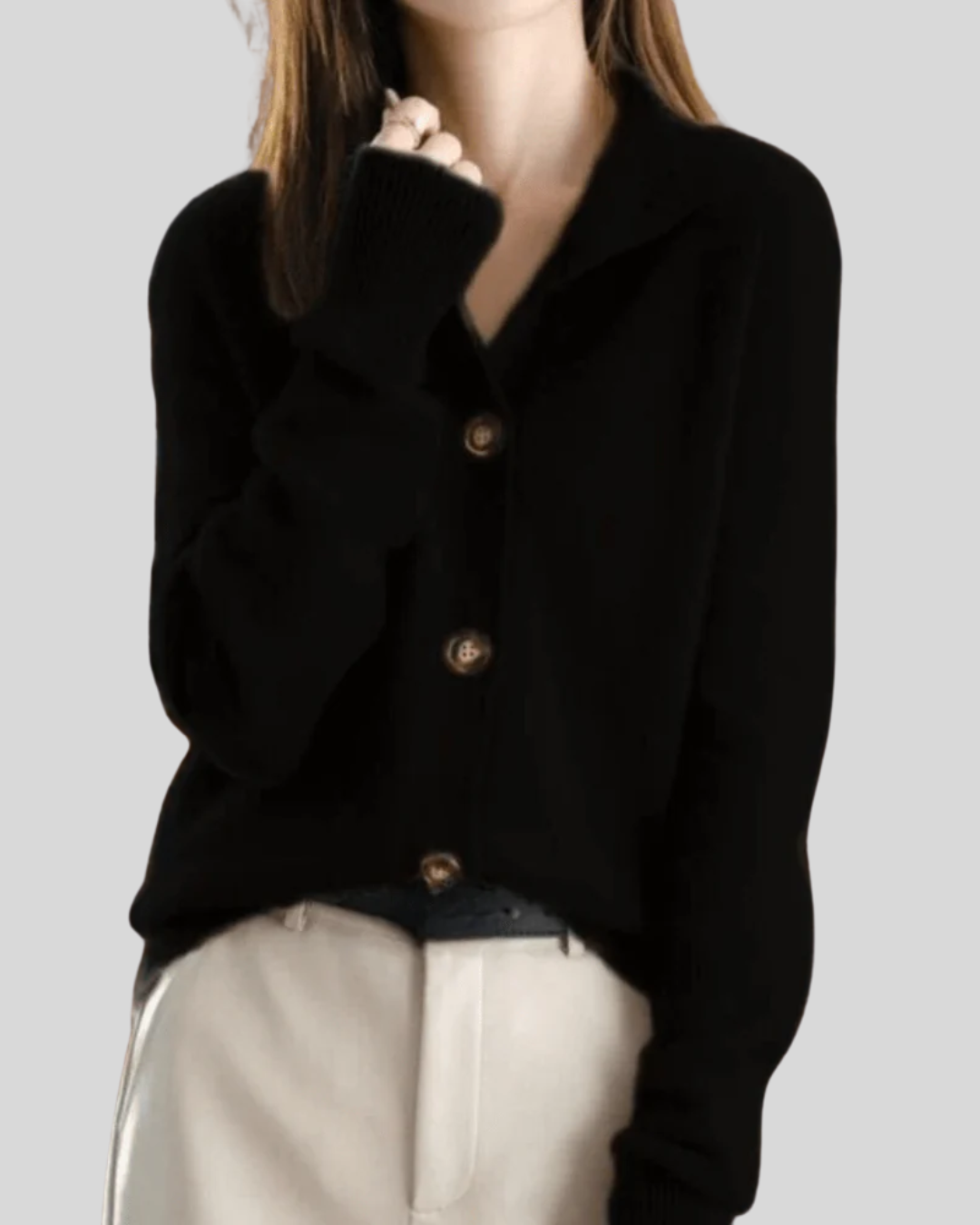 Camille | Buttoned Cardigan with Round Neck