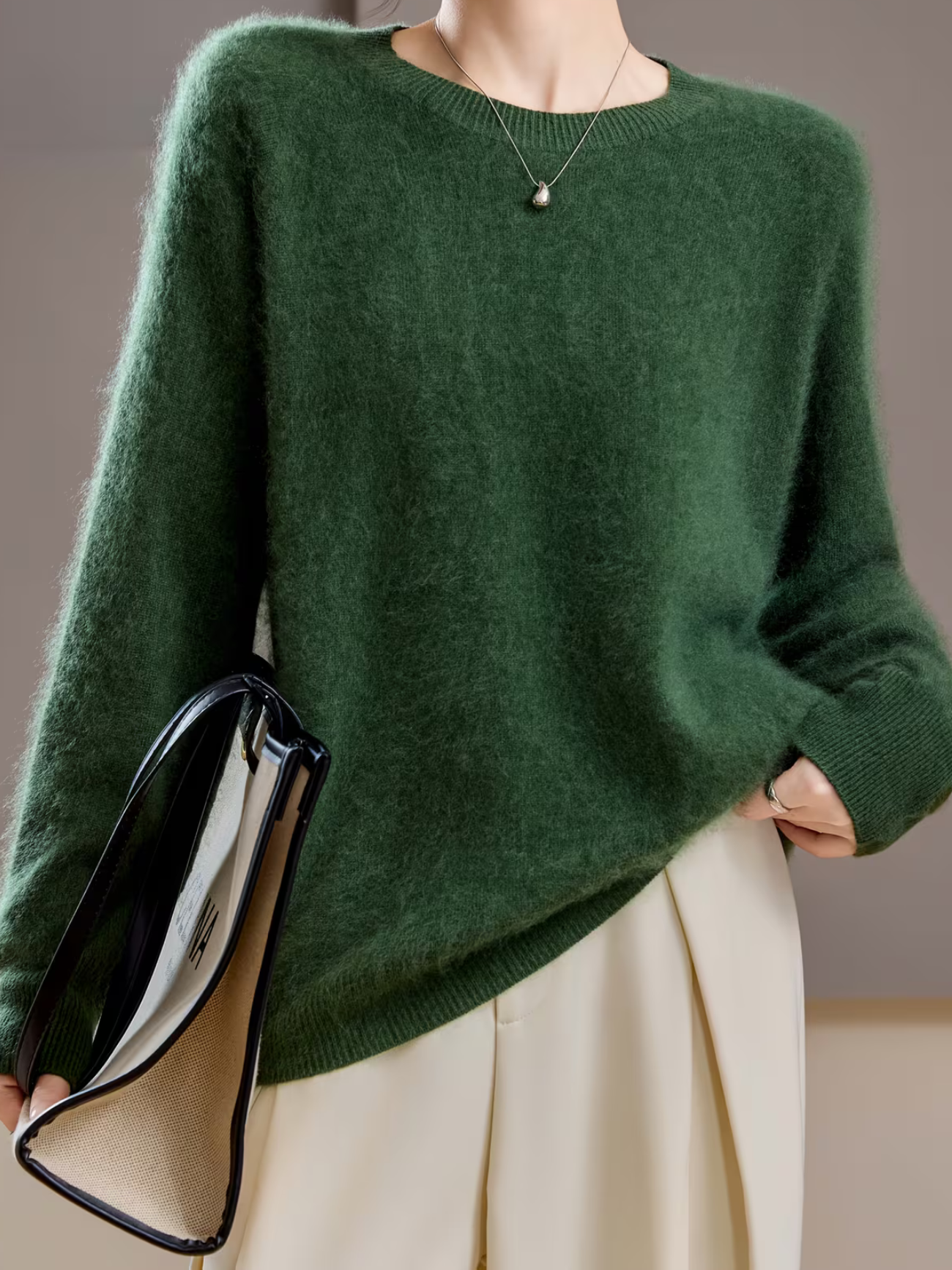 Hélène | Brushed Sweater with Round Neck