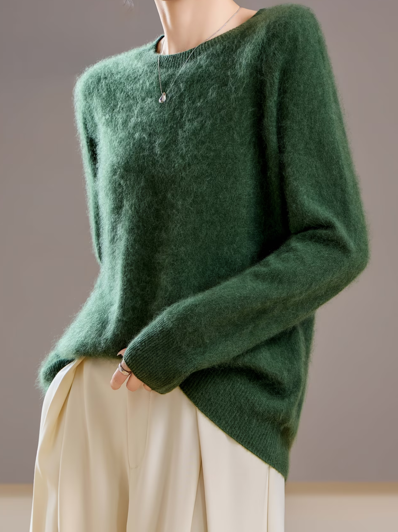 Hélène | Brushed Sweater with Round Neck