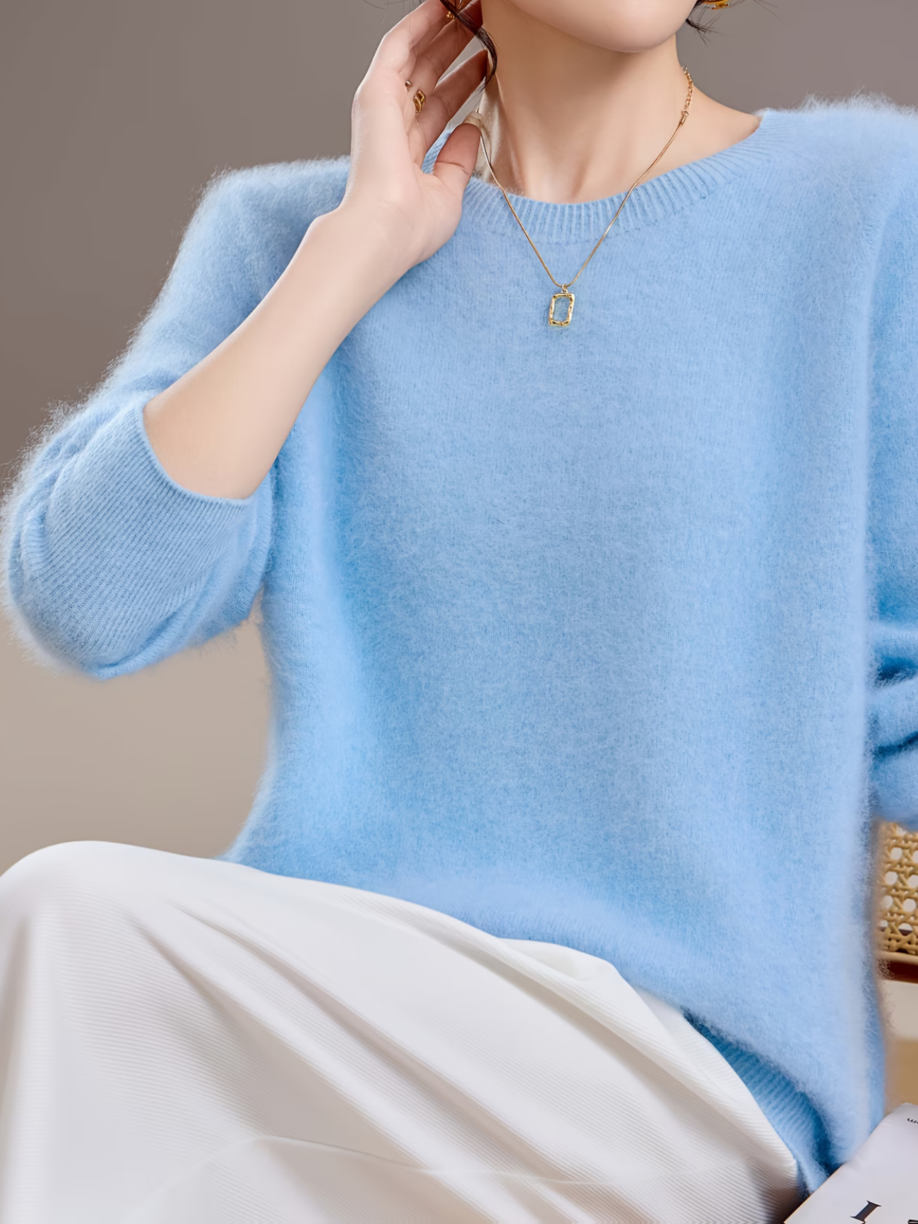 Hélène | Sweater with Round Neck in Pastel