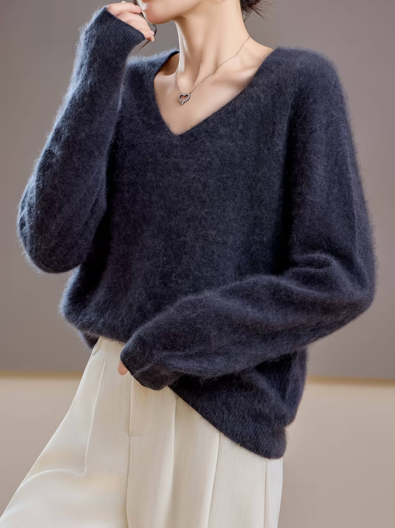 Élise | Brushed V-Neck Sweater