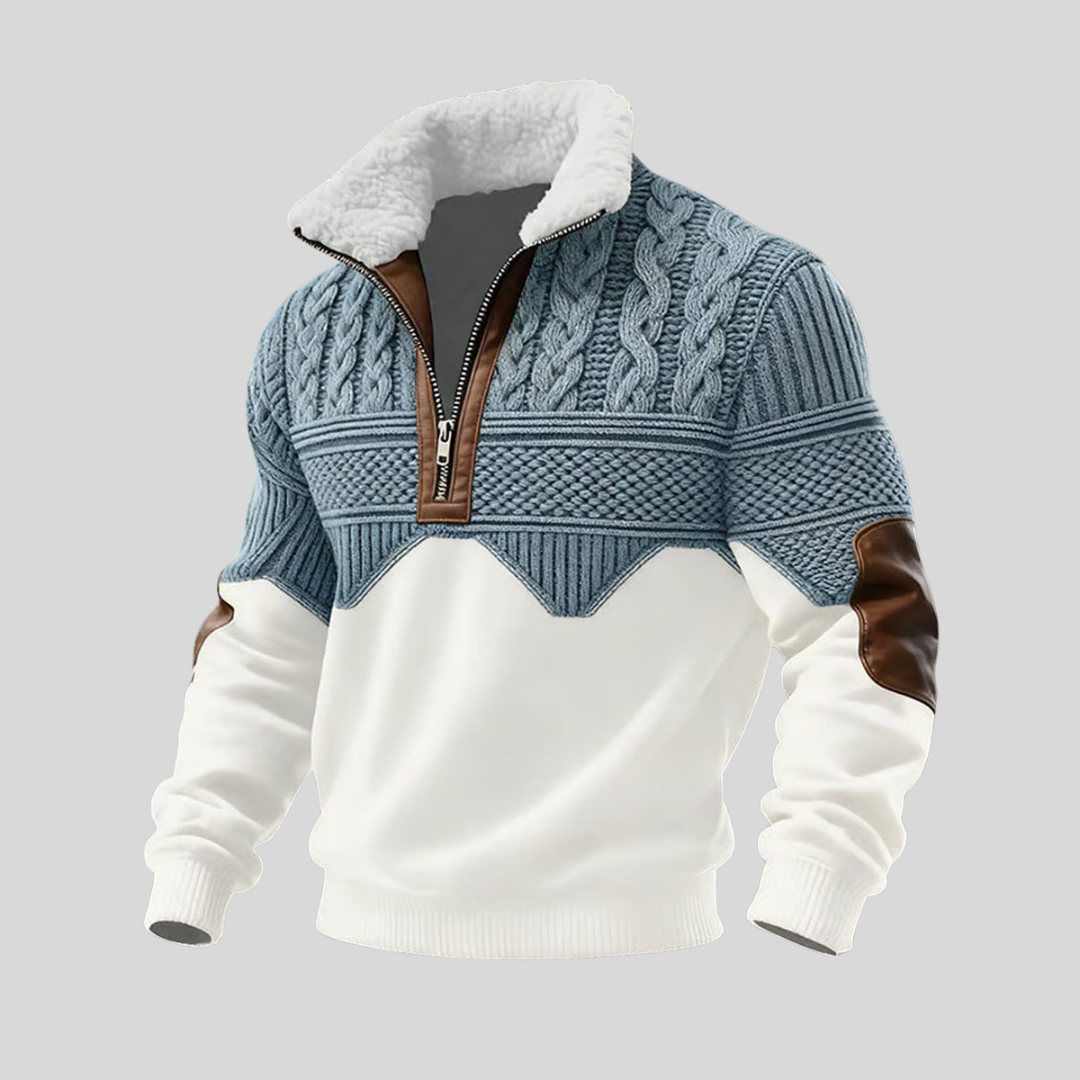 Havros | Textured Half-Zip Casual Sweater