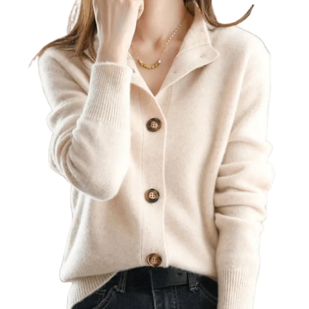 Camille | Buttoned Cardigan with Round Neck